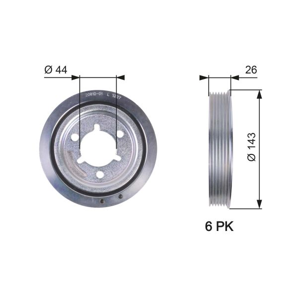 Gates TVD1055 Crankshaft Pulley (TVD)