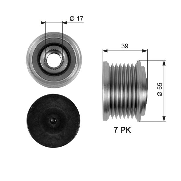 Gates OAP7065 Overrunning Alternator Pulley