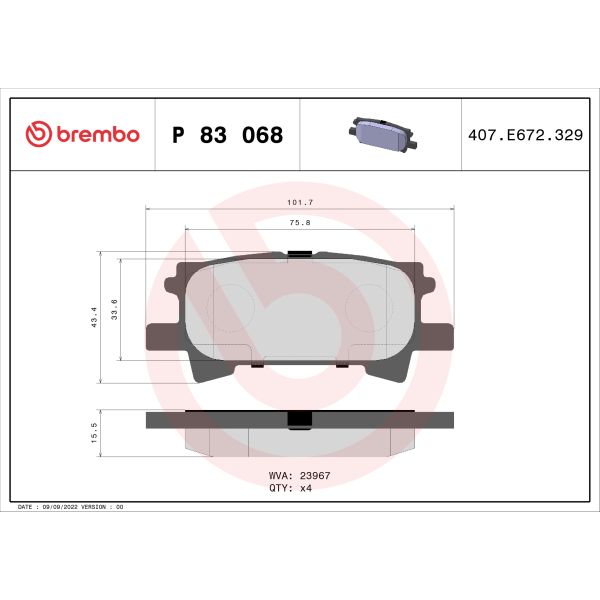 Brembo P83068 Brake Pads Set