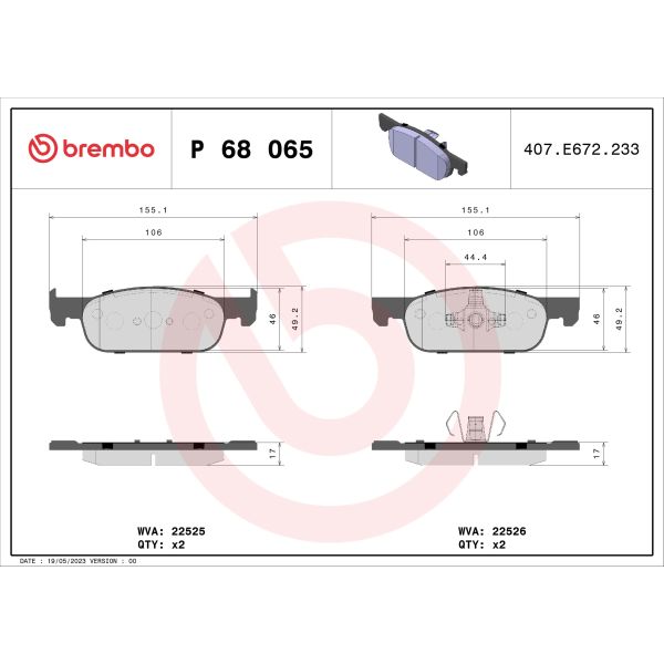 Brembo P68065 Brake Pads Set