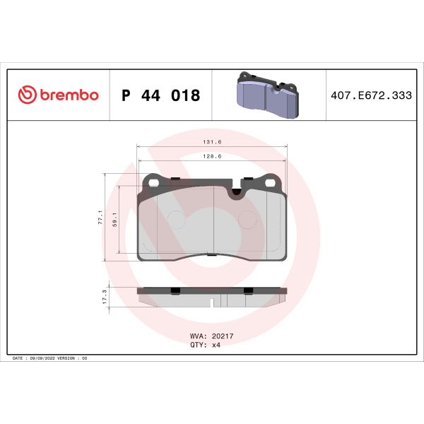Brembo P44018 Brake Pads Set