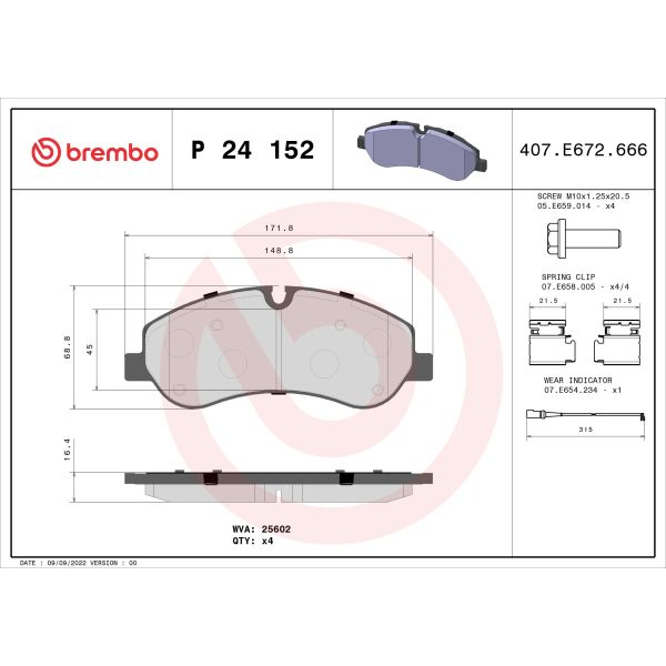 Brembo P24152 Brake Pads Set