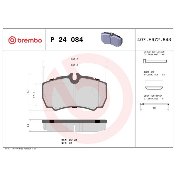 Brembo P24084 Brake Pads Set