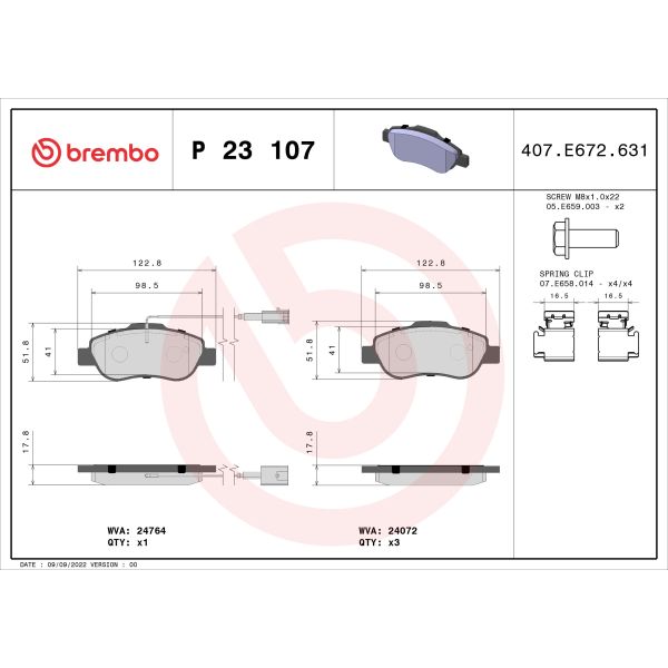 Brembo P23107 Brake Pads Set