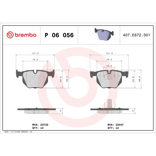 Brembo P06056 Brake Pads Set