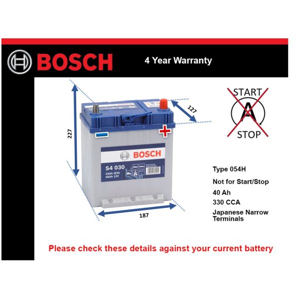 Bosch S4030 Car Battery