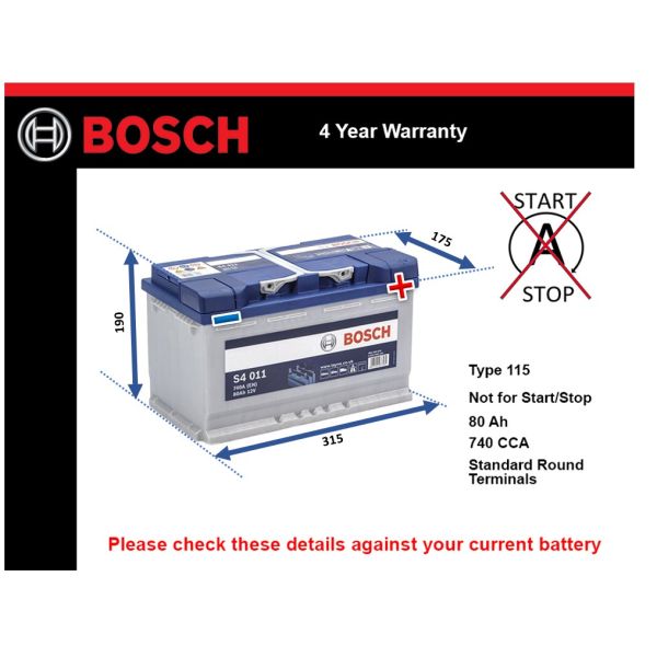 Bosch S4011 Car Battery