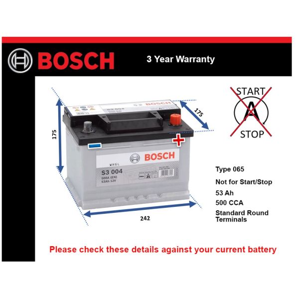 Bosch S3004 Car Battery