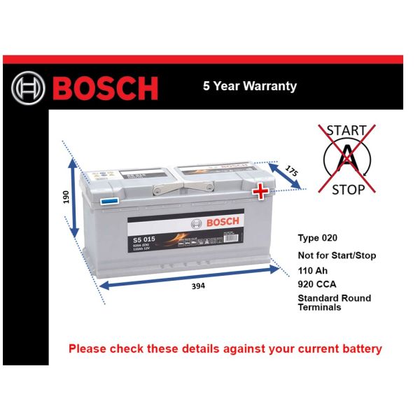 Bosch S5015 Car Battery