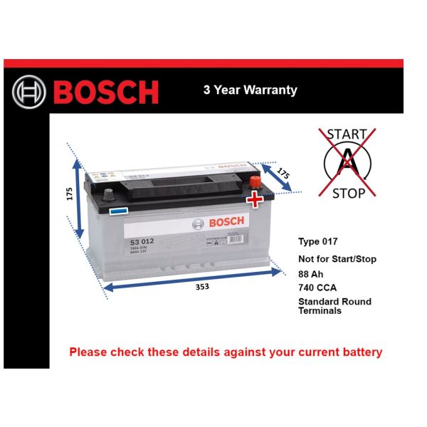 Bosch S3012 Car Battery