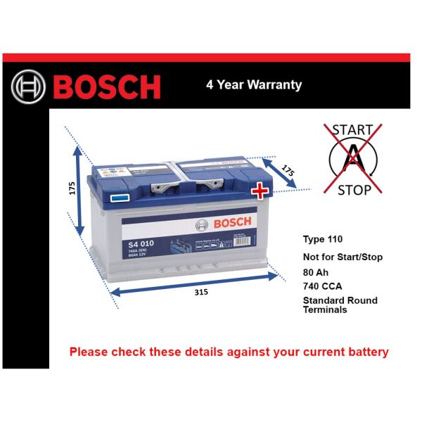 Bosch S4010 Car Battery