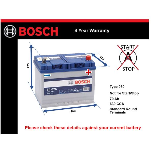 Bosch S4026 Car Battery