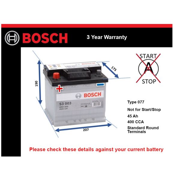 Bosch S3003 Car Battery