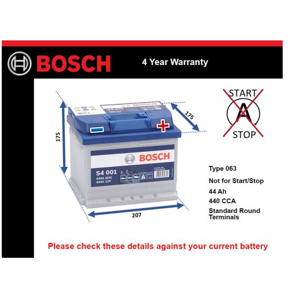 Bosch S4001 Car Battery