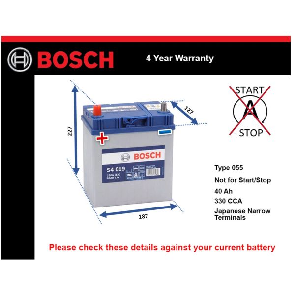 Bosch S4019 Car Battery
