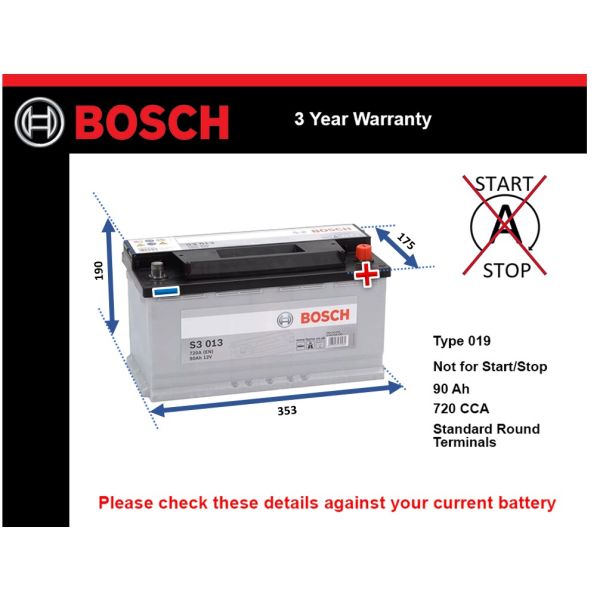 Bosch S3013 Car Battery