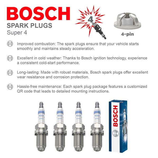 Bosch 0242232501 Spark Plugs Set 4x
