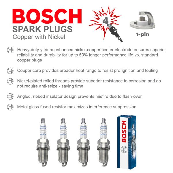 Bosch 0242235666 Spark Plugs Set 4x