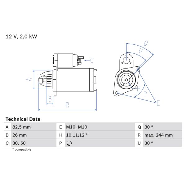 Bosch 0986017260 Starter Motor