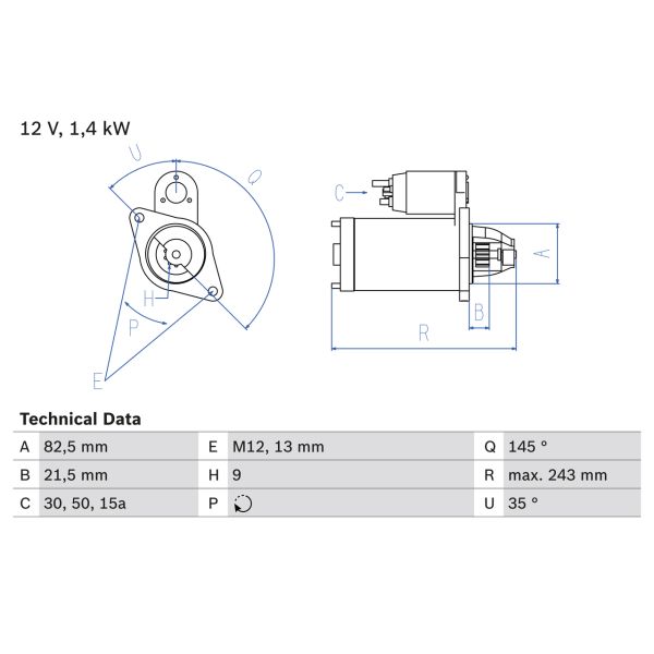 Bosch 0986018190 Starter Motor