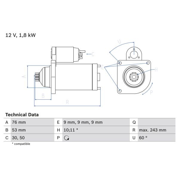 Bosch 0986016990 Starter Motor