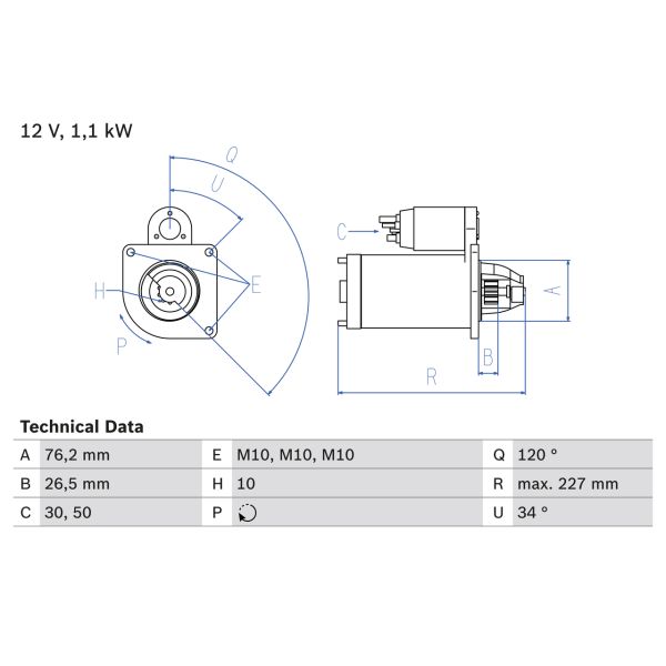 Bosch 0986017060 Starter Motor