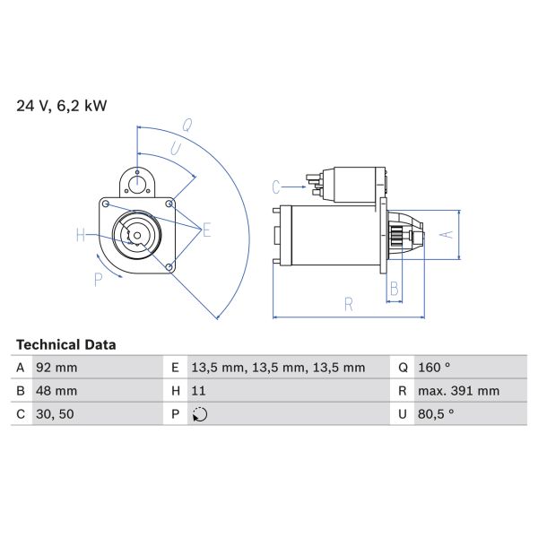Bosch 0986018370 Starter Motor