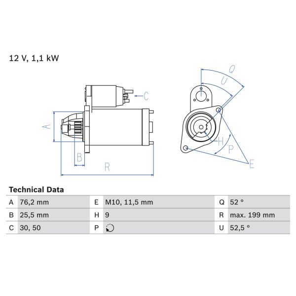Bosch 0986021500 Starter Motor