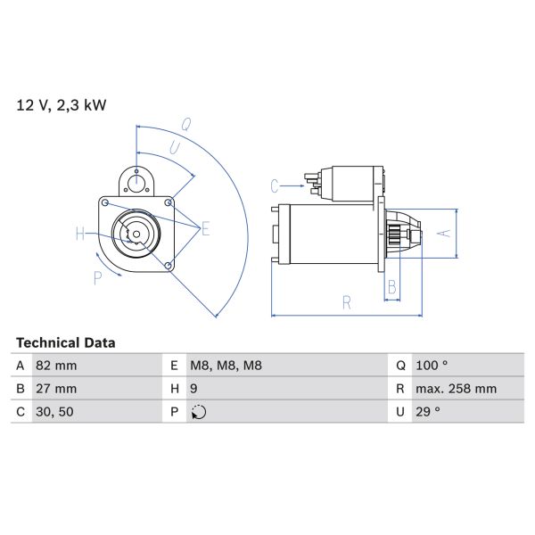 Bosch 0986018950 Starter Motor