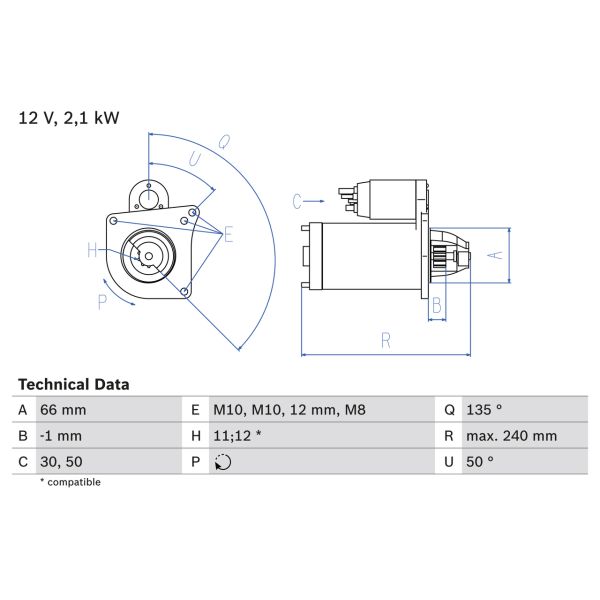 Bosch 0986020131 Starter Motor