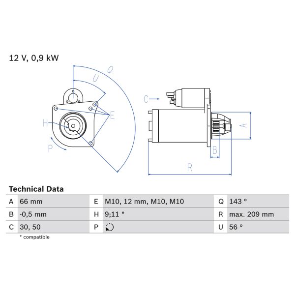 Bosch 0986018860 Starter Motor