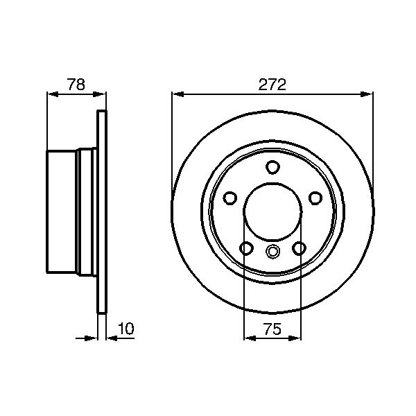 Bosch 0986478641 2x Brake Discs Pair Solid