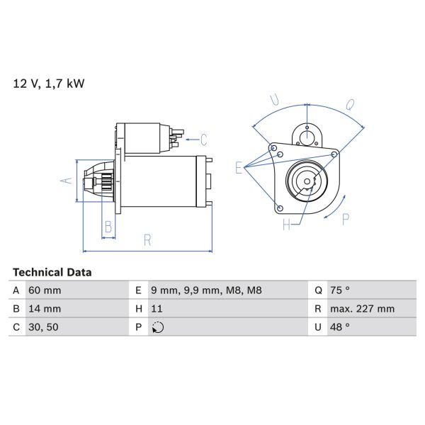 Bosch 0986023050 Starter Motor