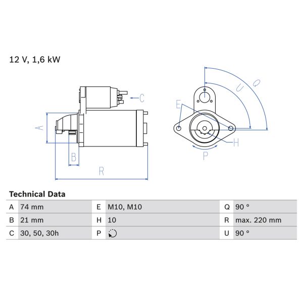 Bosch 0986022930 Starter Motor