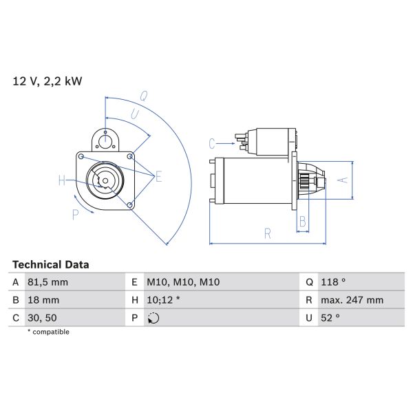 Bosch 0986023180 Starter Motor