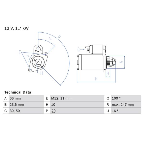 Bosch 0986024030 Starter Motor
