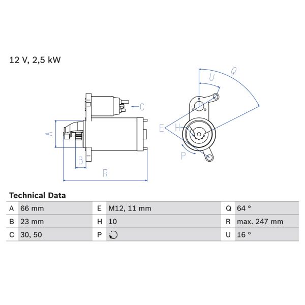 Bosch 0986024040 Starter Motor