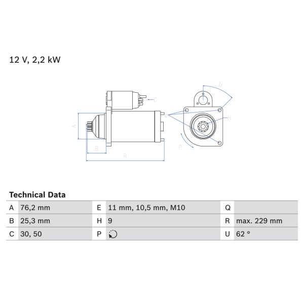 Bosch 0986024050 Starter Motor