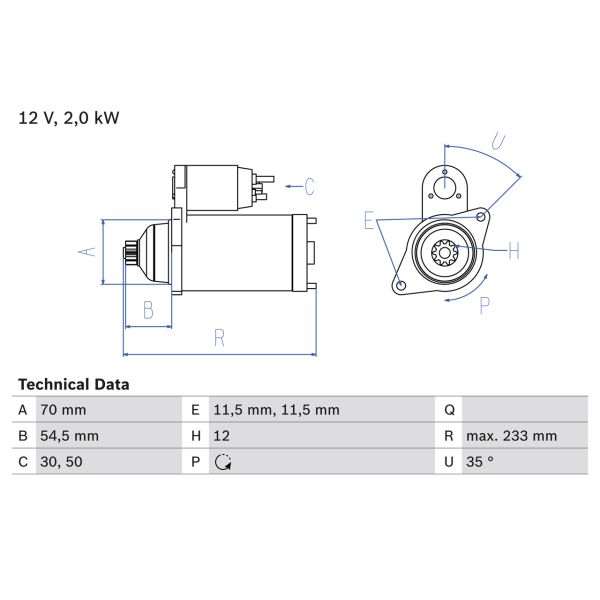 Bosch 0986023540 Starter Motor