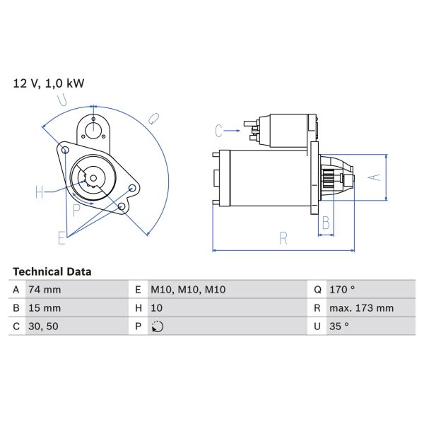 Bosch 0986025290 Starter Motor