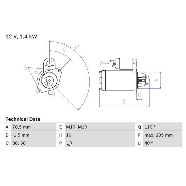 Bosch 0986025960 Starter Motor