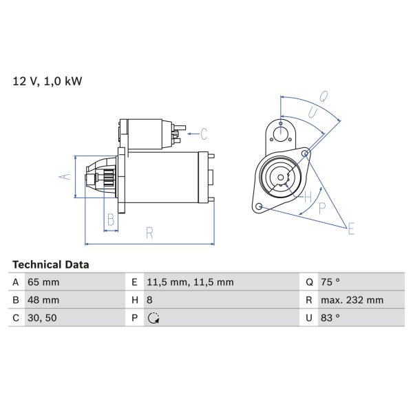 Bosch 0986023470 Starter Motor