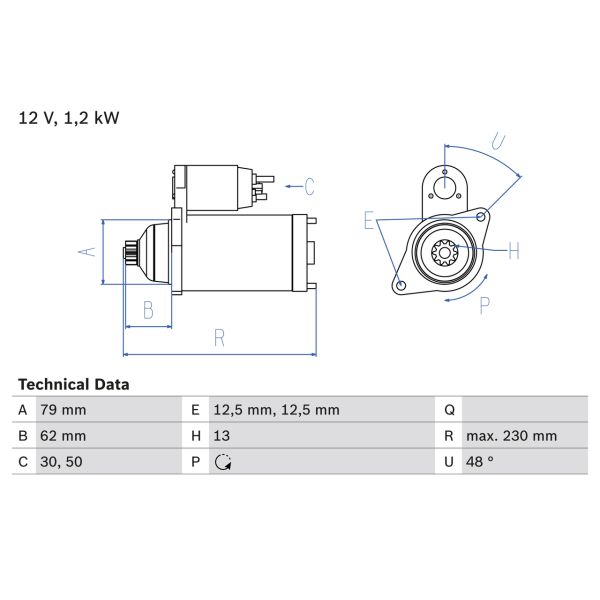 Bosch 0986029120 Starter Motor