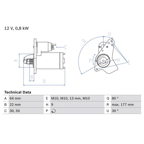 Bosch 0986026250 Starter Motor