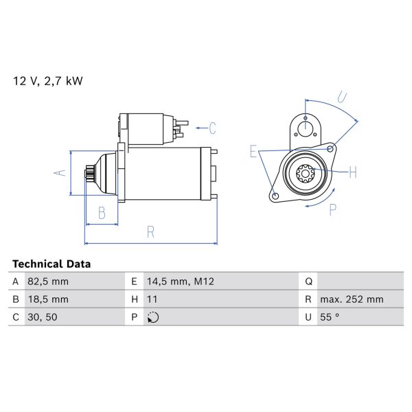 Bosch 0986026030 Starter Motor