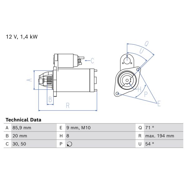 Bosch 0986028060 Starter Motor