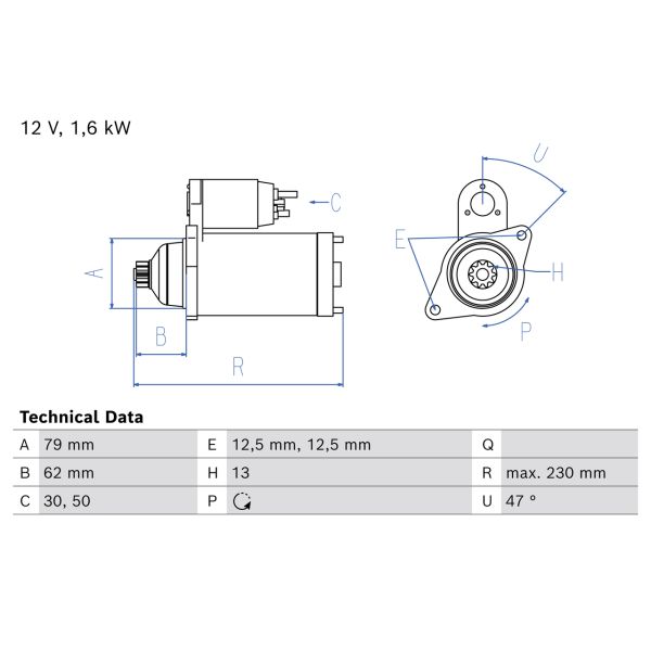 Bosch 0986026970 Starter Motor