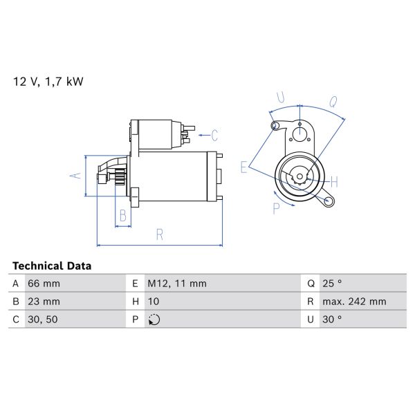 Bosch 0986026660 Starter Motor
