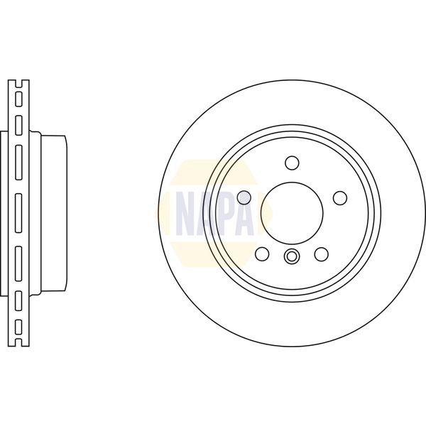 NAPA NBD5014 2x Brake Discs Pair Vented