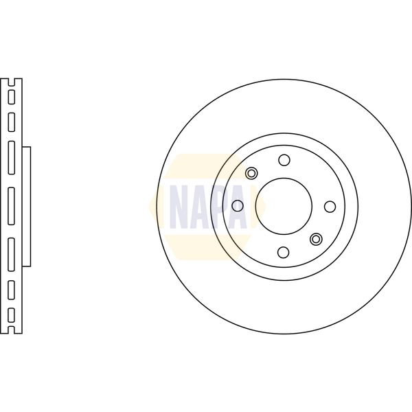 NAPA NBD5103 2x Brake Discs Pair Vented